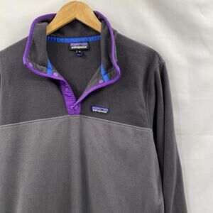 Patagonia gray t snap synchilla